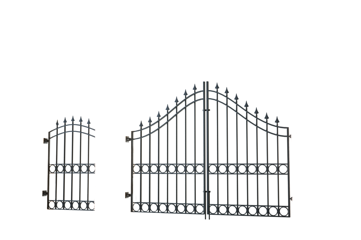 Wrought iron driveway gates: Longfellow