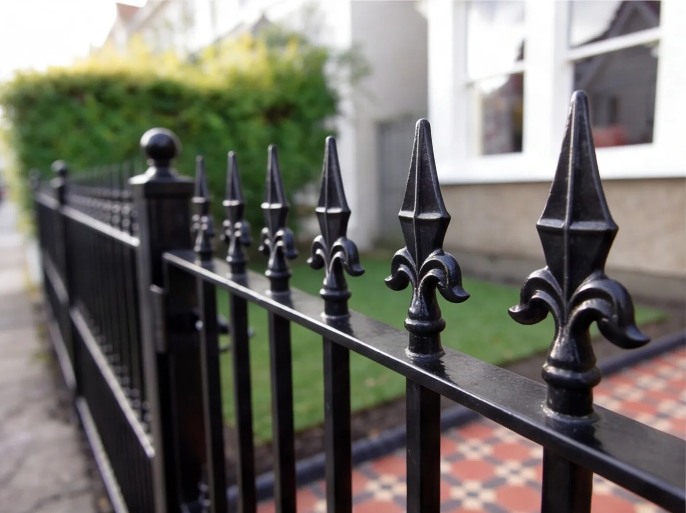 Lightweight TF11 gates and railings fronting a Victorian terrace