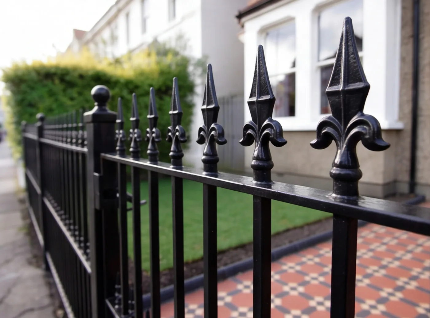 Lightweight TF11 boundary railings and gate in gloss black